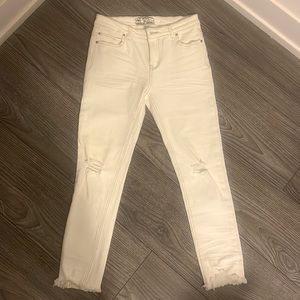 Free people mid rise crop ripped jeans - size 26, barely worn.
